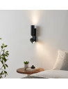 Applique nera cilindrica a doppia illuminazione - Arven