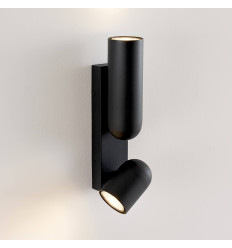 Applique nera cilindrica a doppia illuminazione - Arven 2