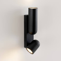 Applique nera cilindrica a doppia illuminazione - Arven