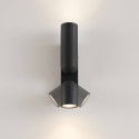 Applique nera cilindrica a doppia illuminazione - Arven