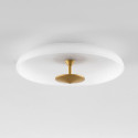 Plafoniera vintage dorata disco in vetro satinato 40 cm LED - Avelis