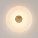 Plafoniera vintage dorata disco in vetro satinato 40 cm LED - Avelis
