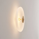 Plafoniera vintage dorata disco in vetro satinato 40 cm LED - Avelis