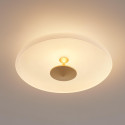 Plafoniera vintage dorata disco in vetro satinato 40 cm LED - Avelis