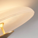 Plafoniera vintage dorata disco in vetro satinato 40 cm LED - Avelis