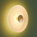 Plafoniera vintage dorata disco in vetro satinato 40 cm LED - Avelis