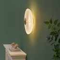 Plafoniera vintage dorata disco in vetro satinato 40 cm LED - Avelis