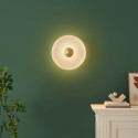 Plafoniera vintage dorata disco in vetro satinato 40 cm LED - Avelis