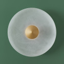 Plafoniera vintage dorata disco in vetro satinato 40 cm LED - Avelis