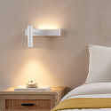 Applique bianca da testiera con luce da lettura sinistra - Lodvi - SINISTRA