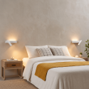 Applique bianca da testiera con luce da lettura sinistra - Lodvi - SINISTRA