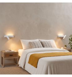 Applique bianca da testiera con luce da lettura destra -... 2