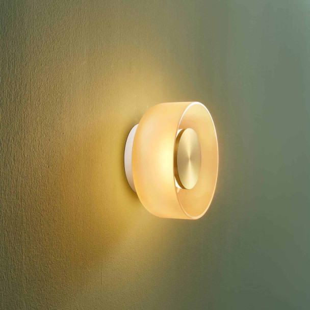 Applique contemporanea in vetro ambrato LED 6W...