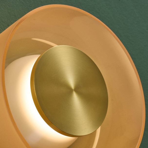 Applique contemporanea in vetro ambrato LED 6W...