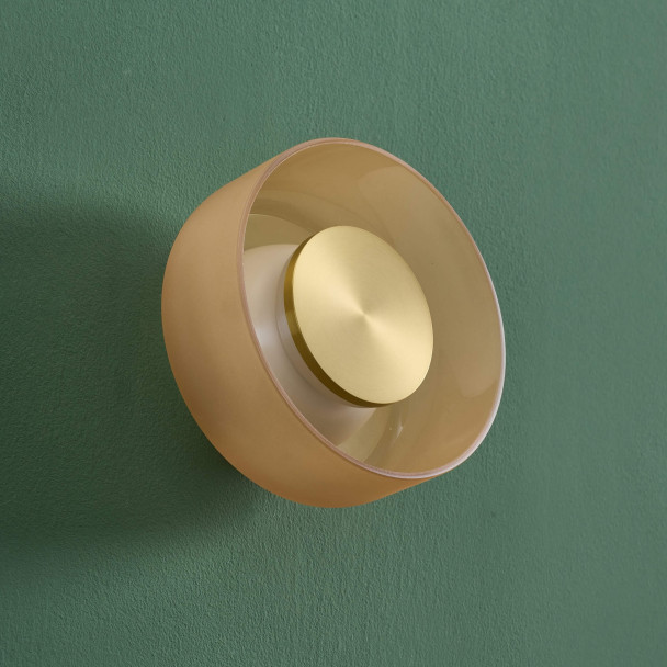 Applique contemporanea in vetro ambrato LED 6W...