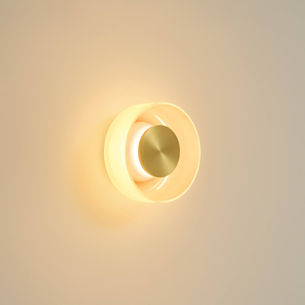 Applique contemporanea in vetro ambrato LED 6W...