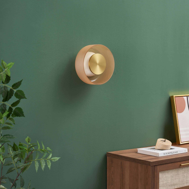 Applique contemporanea in vetro ambrato LED 6W...