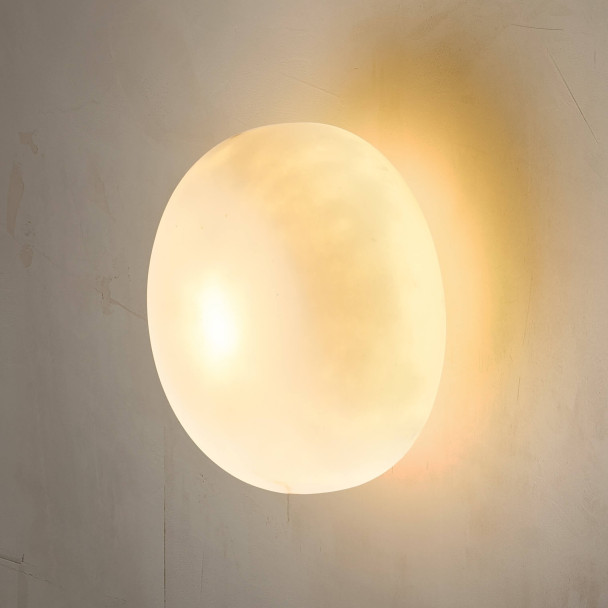 Lampada di tendenza in alabastro naturale 20 cm...