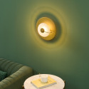Applique a disco rotondo dorata con vetro goffrato 25 cm - Milovan
