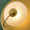 Applique a disco rotondo dorata con vetro goffrato 25 cm - Milovan