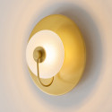 Applique a disco rotondo dorata con vetro goffrato 25 cm - Milovan