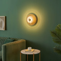 Applique a disco rotondo dorata con vetro goffrato 25 cm - Milovan