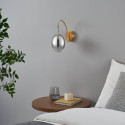 Applique dorata LED ad arco con globo ovale sospeso - Nuvéo