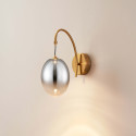 Applique dorata LED ad arco con globo ovale sospeso - Nuvéo