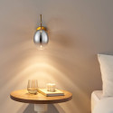 Applique dorata LED ad arco con globo ovale sospeso - Nuvéo