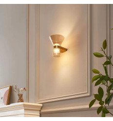 Applique di design dorata in vetro ambrato con LED -... 2