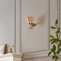 Applique di design dorata in vetro ambrato con LED - Antonella