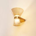 Applique di design dorata in vetro ambrato con LED - Antonella