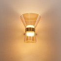 Applique di design dorata in vetro ambrato con LED - Antonella