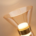 Applique di design dorata in vetro ambrato con LED - Antonella