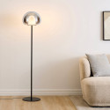 Lampada da terra contemporanea in vetro fumé con LED 145 cm - Esteban