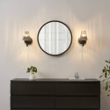 Applique contemporanea in vetro fumé rigato - Nindra