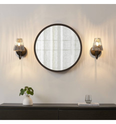 Applique contemporanea in vetro fumé rigato - Nindra 2
