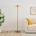Lampada da terra dorata in vetro ambrato LED 165 cm - Riccardo