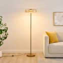 Lampada da terra dorata in vetro ambrato LED 165 cm - Riccardo