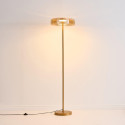 Lampada da terra dorata in vetro ambrato LED 165 cm - Riccardo