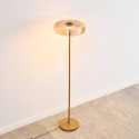 Lampada da terra dorata in vetro ambrato LED 165 cm - Riccardo