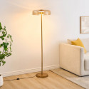 Lampada da terra dorata in vetro ambrato LED 165 cm - Riccardo