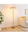 Lampada da terra dorata in vetro ambrato LED 165 cm - Riccardo