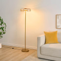 Lampada da terra dorata in vetro ambrato LED 165 cm - Riccardo