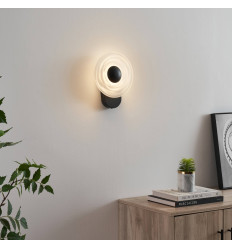 Applique nera effetto alone scolpito LED 6W - Sorelli