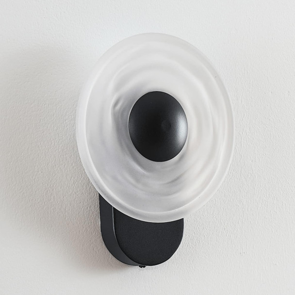 Applique nera effetto alone scolpito LED 6W -...