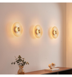 Applique di design dorata con disco plissettato LED 28 cm... 2