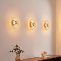 Applique di design dorata con disco plissettato LED 28 cm - Ambrelia
