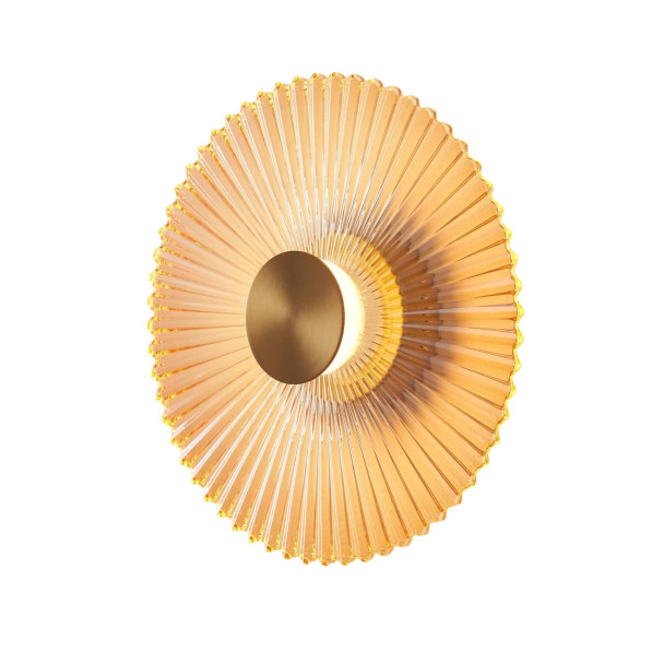 Applique di design dorata con disco plissettato...