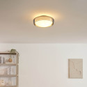 Plafoniera rotonda contemporanea 30 cm in vetro fumé IP44 - Orliano